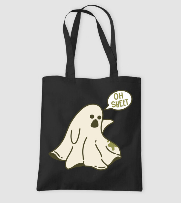 Sheet Ghost minta fekete pólón