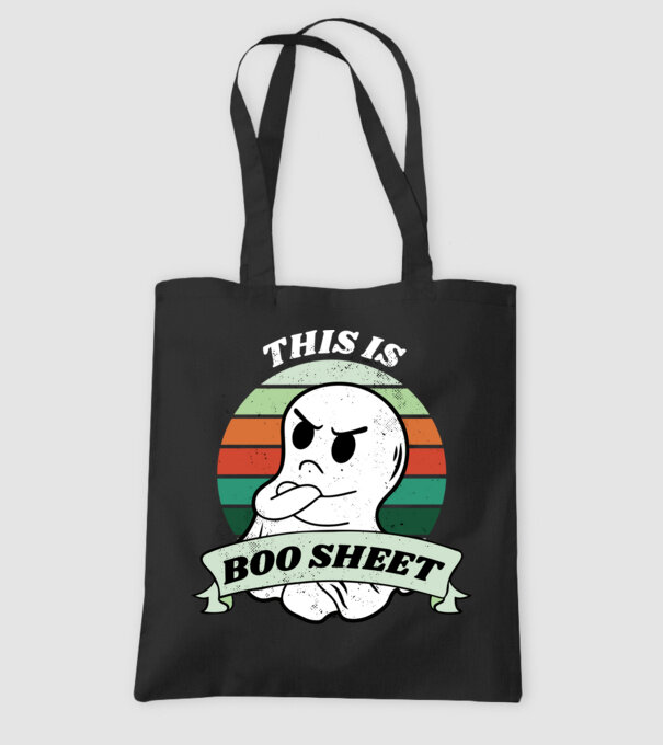 This is Boo Sheet Halloween minta fekete pólón