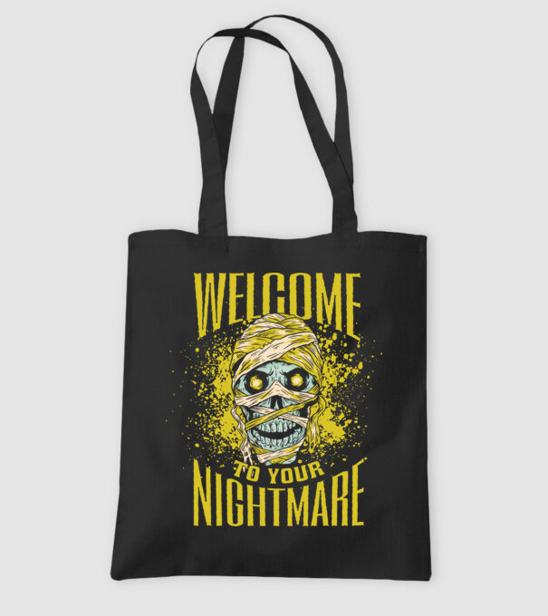 Welcome to your Nightmare Halloween minta fekete pólón