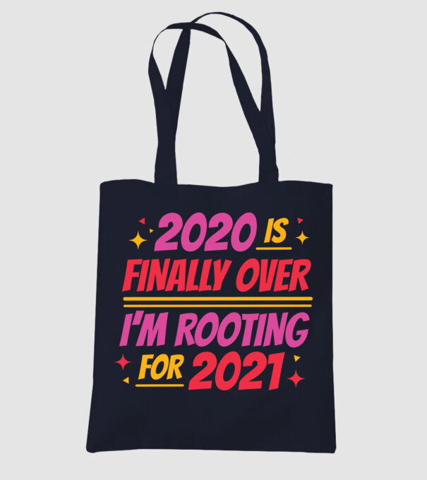 2020-nak végre vége minta sötétkék pólón