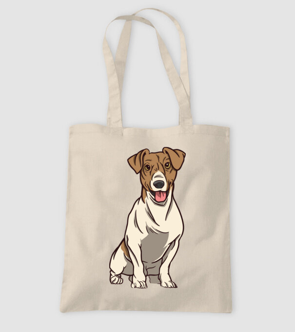 Jack Russell Terrier minta homokszín pólón