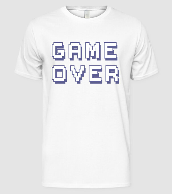 Game Over minta fehér pólón