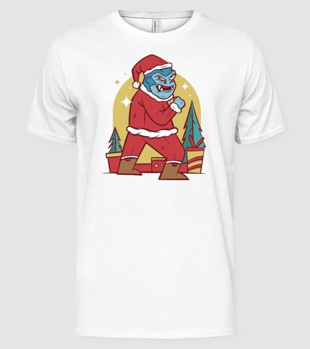Gorilla Santa minta fehér pólón