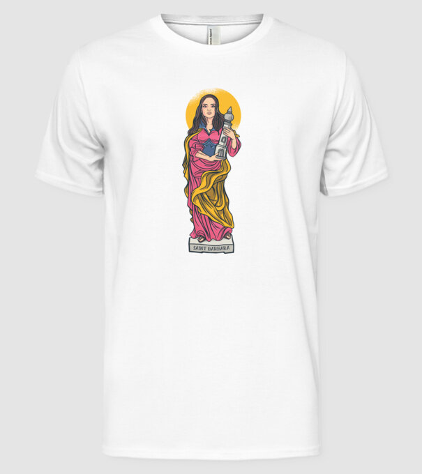 Saint Barbara minta fehér pólón