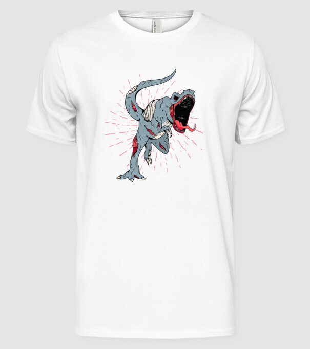 Zombi T-rex minta fehér pólón