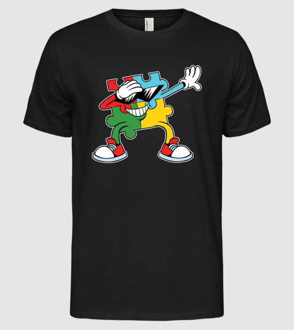 Autista DAB Puzzle minta fekete pólón