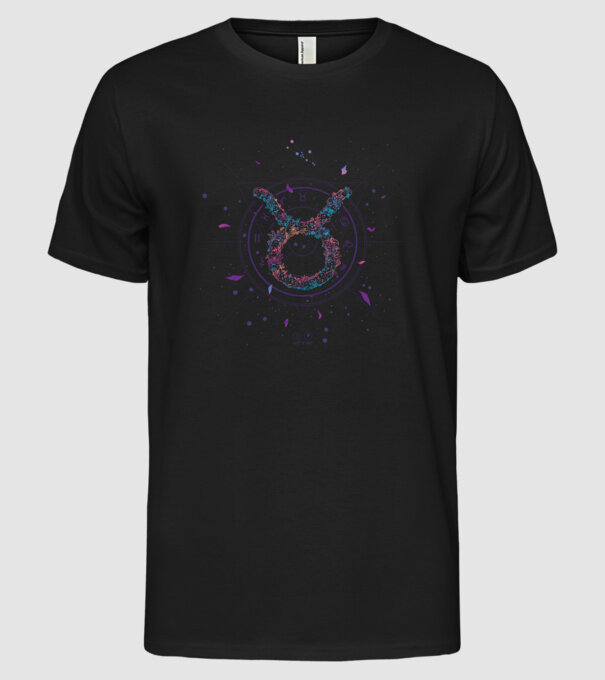 Bika Csillagjegy Horoszkóp - Taurus Zodiac minta fekete pólón