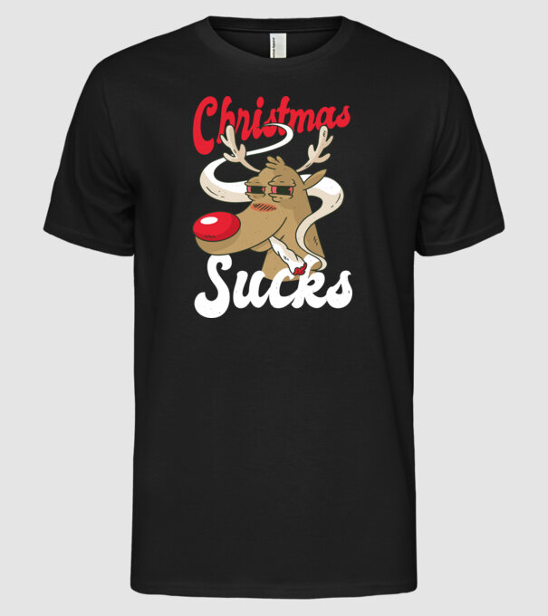 Christmas Sucks - Utálom a Karácsonyt minta fekete pólón