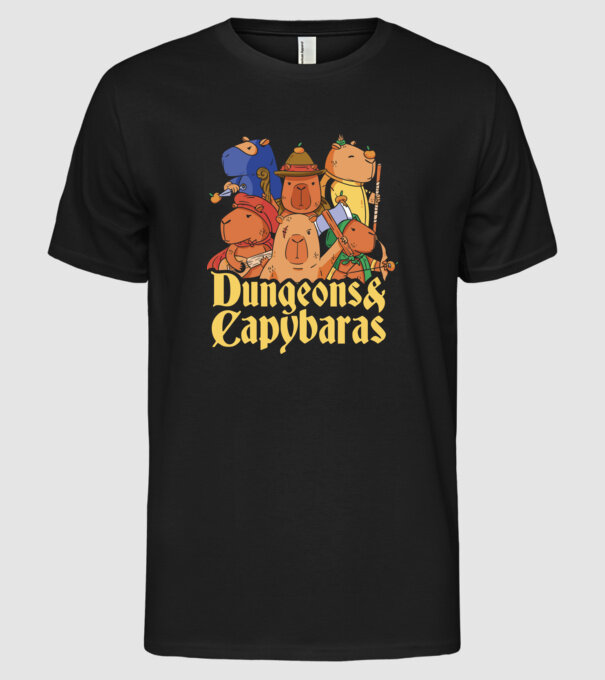 Dungeons and Capybaras minta fekete pólón