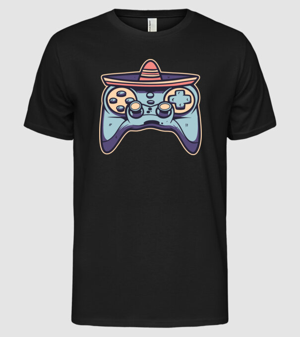 mexican joystick minta fekete pólón