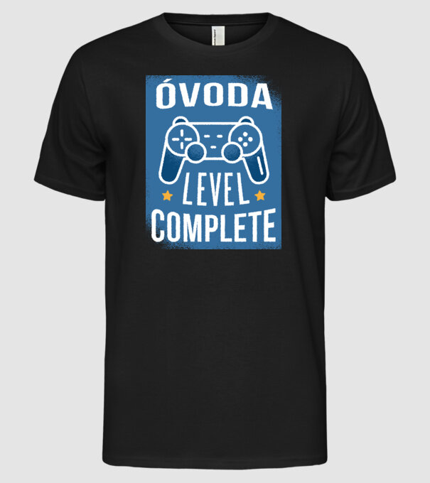 Óvoda level completed minta fekete pólón