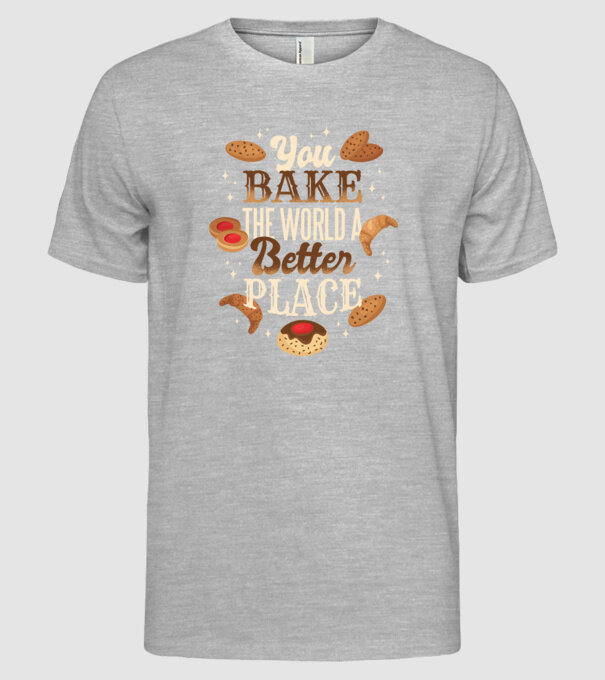 Bake Better Place minta szürke pólón
