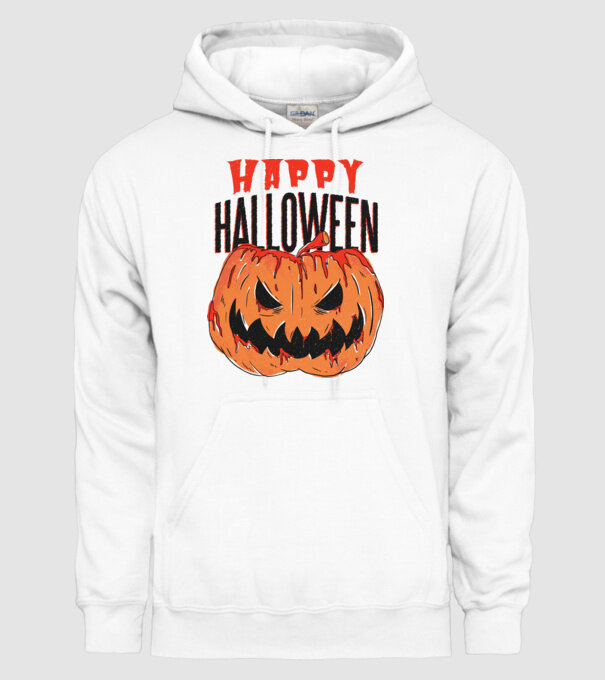Boldog Halloweent Pumpkin minta fehér pólón