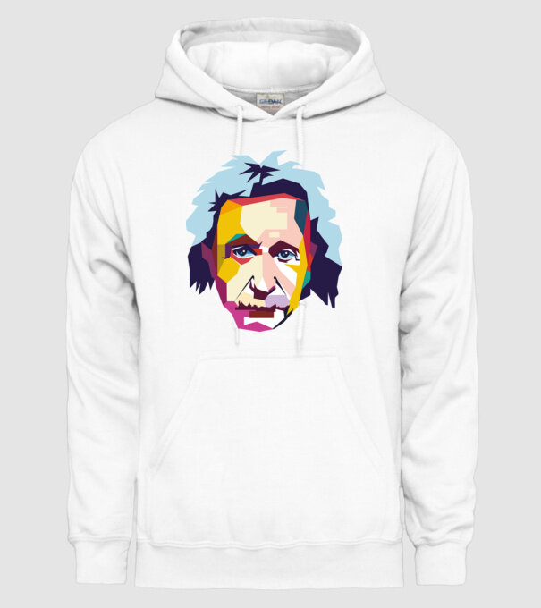 Einstein absztrakt minta fehér pólón