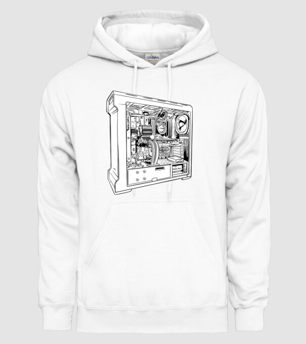 Gamer Pc minta fehér pólón