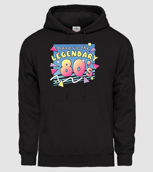 A Legendás 80-as években születtem minta fekete pólón