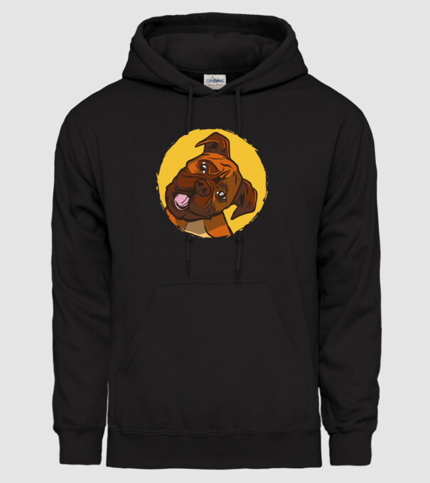 Boxer minta fekete pólón