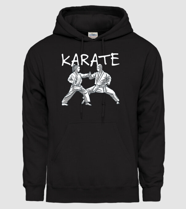 Karate minta fekete pólón