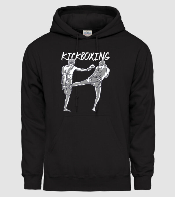 Kickboxing minta fekete pólón