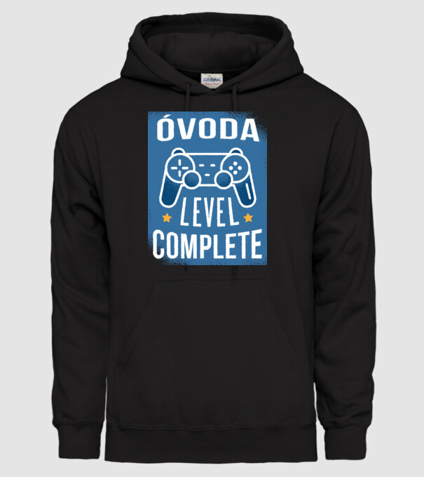 Óvoda level completed minta fekete pólón