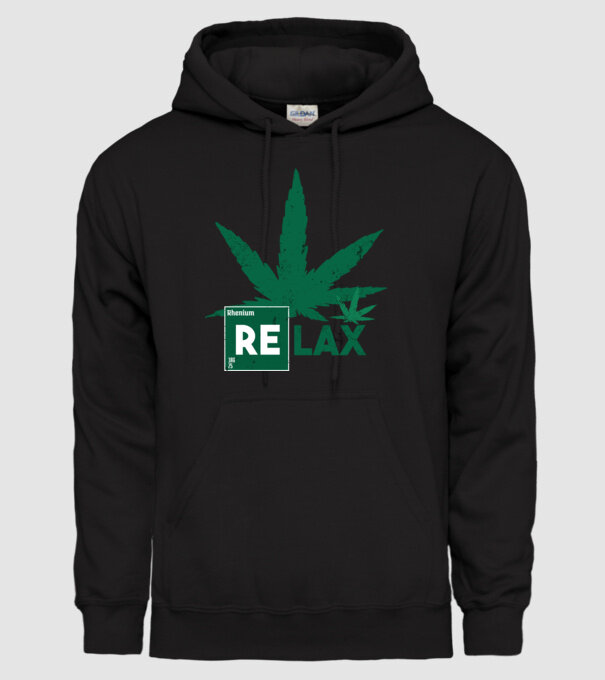 Relax Cannabis minta fekete pólón