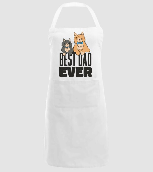 Best Cat Dad Ever - Legjobb Cicás Apa minta fehér pólón