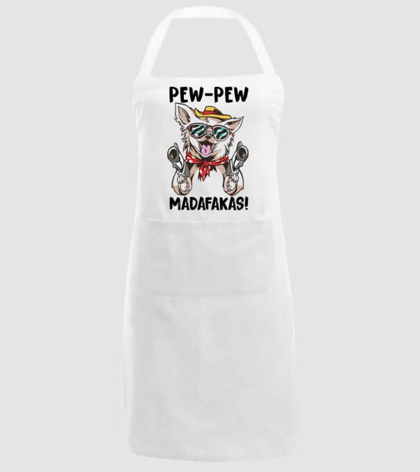 Pew Pew Madafakas Csivava white minta fehér pólón