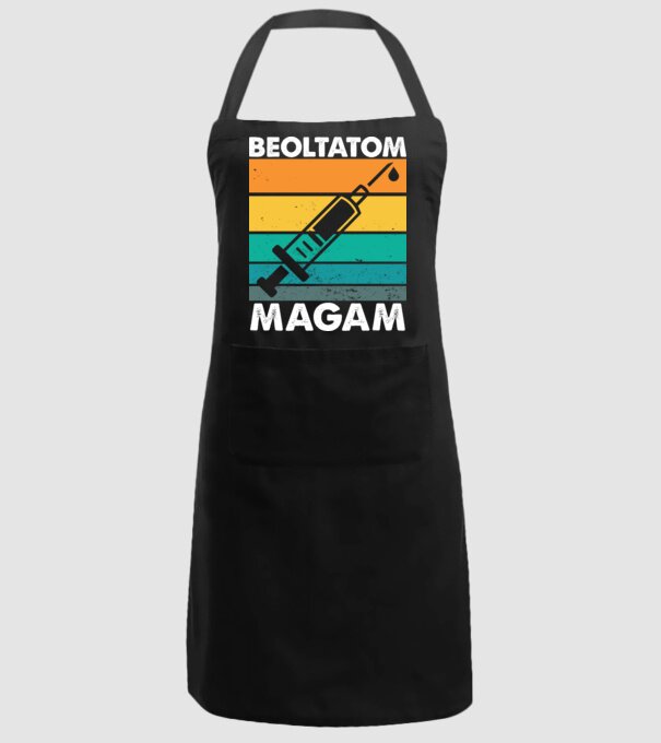 Beoltatom magam - Vakcina minta fekete pólón