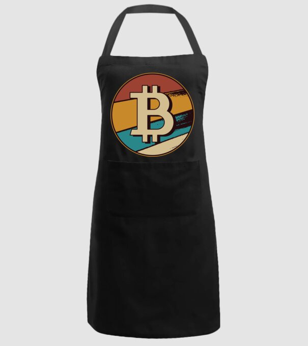 Bitcoin retro minta fekete pólón