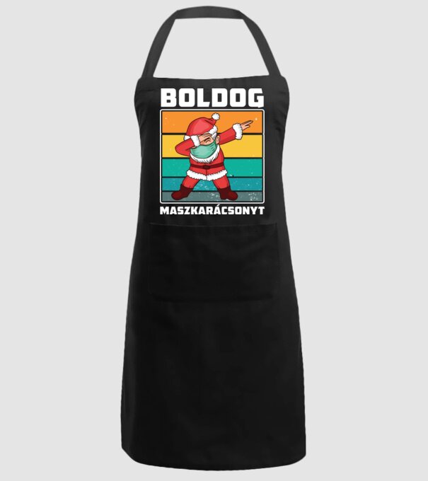 Boldog Macskarácsonyt minta fekete pólón