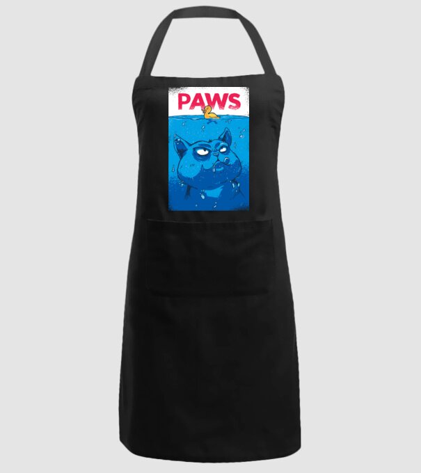 Paws Macska támadásban minta fekete pólón
