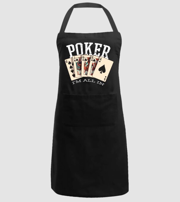 Poker All in minta fekete pólón