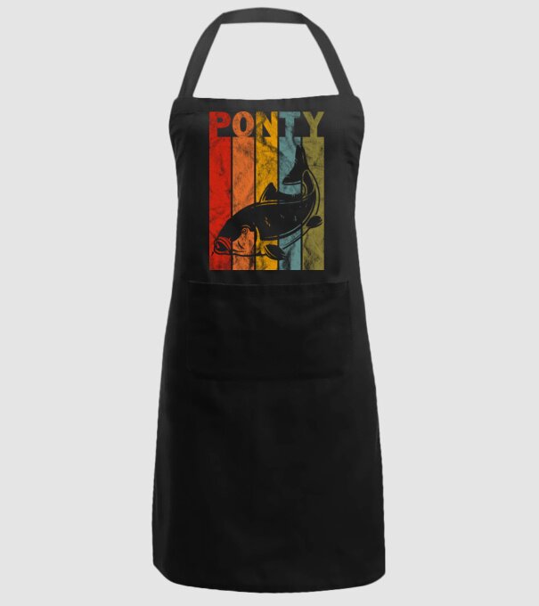 Ponty Retro washed Pecás póló minta fekete pólón