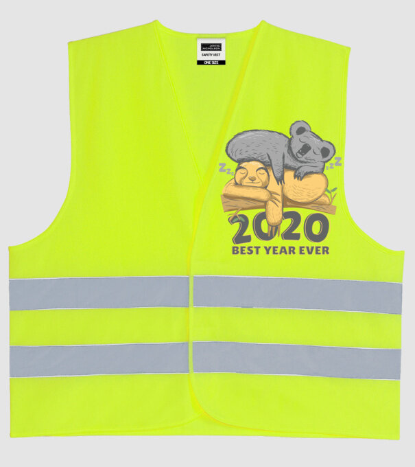 2020 A valaha volt legjobb év minta neonsárga pólón