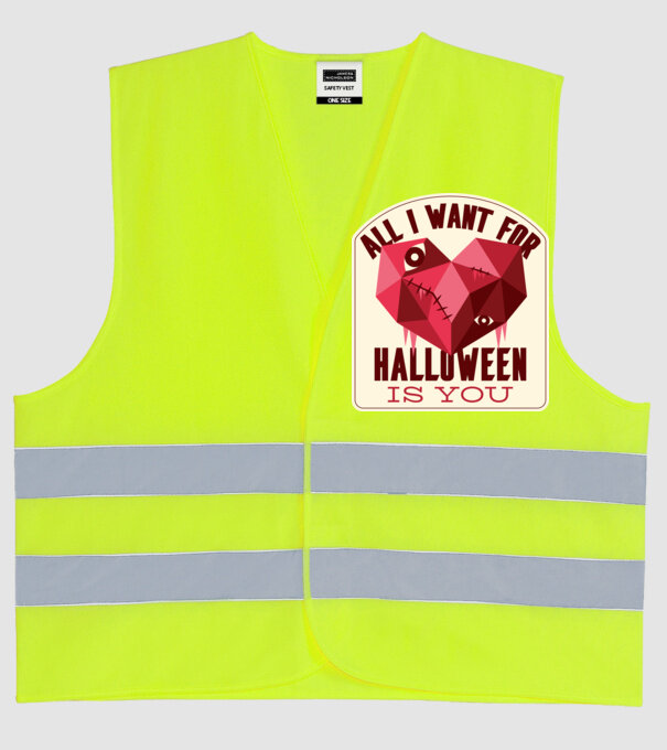 All I want for Halloween is You minta neonsárga pólón