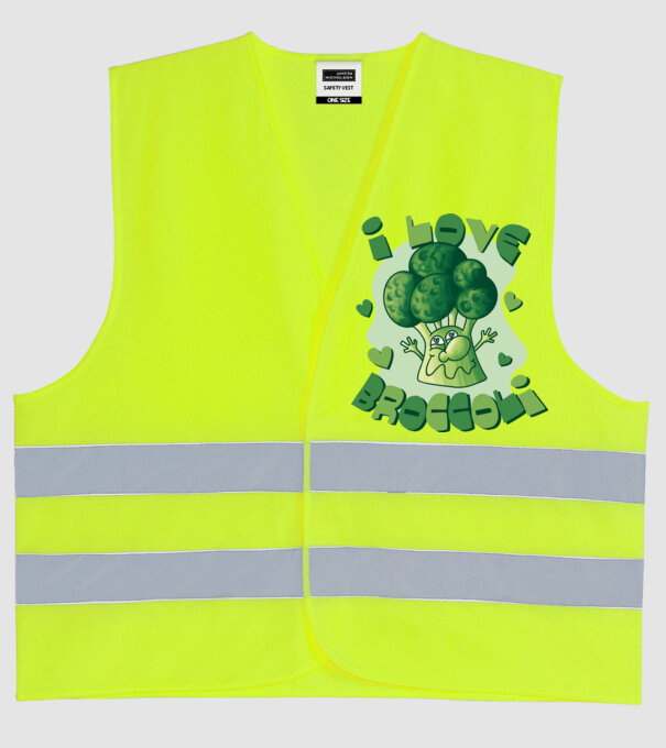 Broccoli Lover minta neonsárga pólón