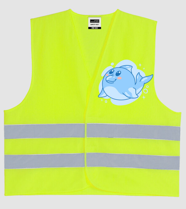 Cuki delfin minta neonsárga pólón