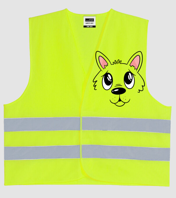 Cuki Kiskutya Fej minta neonsárga pólón