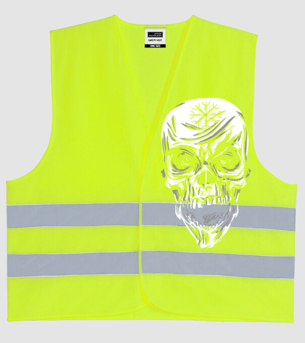 Koponya minta neonsárga pólón