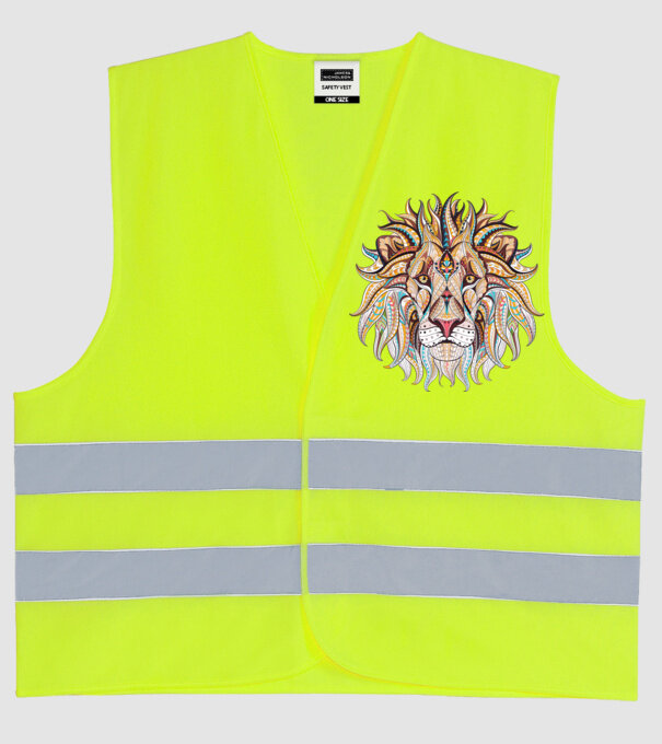lion octopus minta neonsárga pólón
