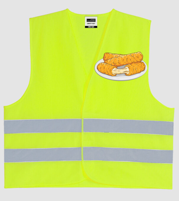 Mozarella csíkok minta neonsárga pólón