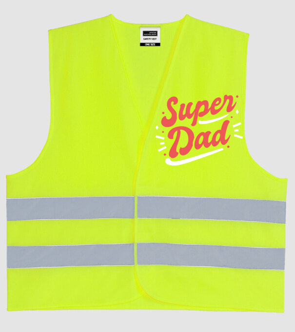 Szuper apu minta neonsárga pólón