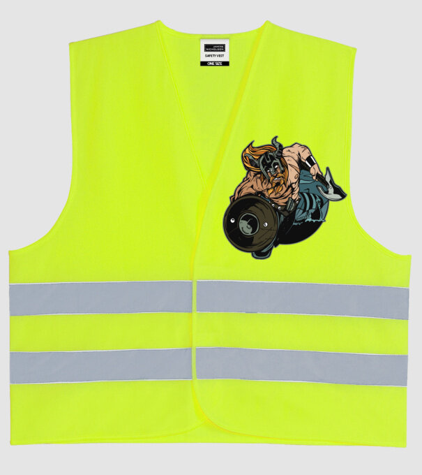 Viking támadás minta neonsárga pólón
