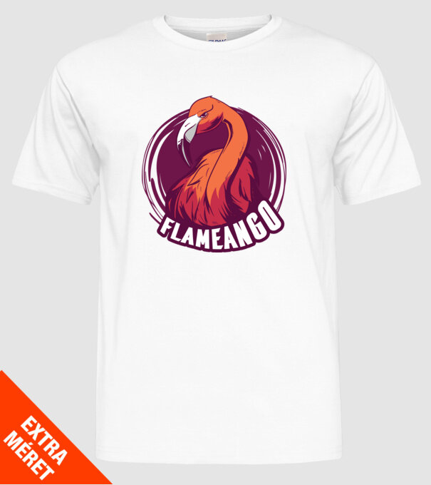 Flamingo minta fehér pólón