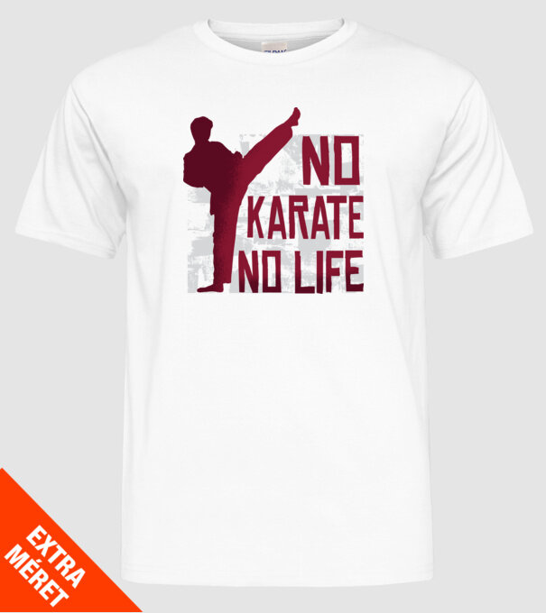 Karate minta fehér pólón