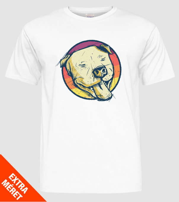 Retro Pitbull Fej minta fehér pólón