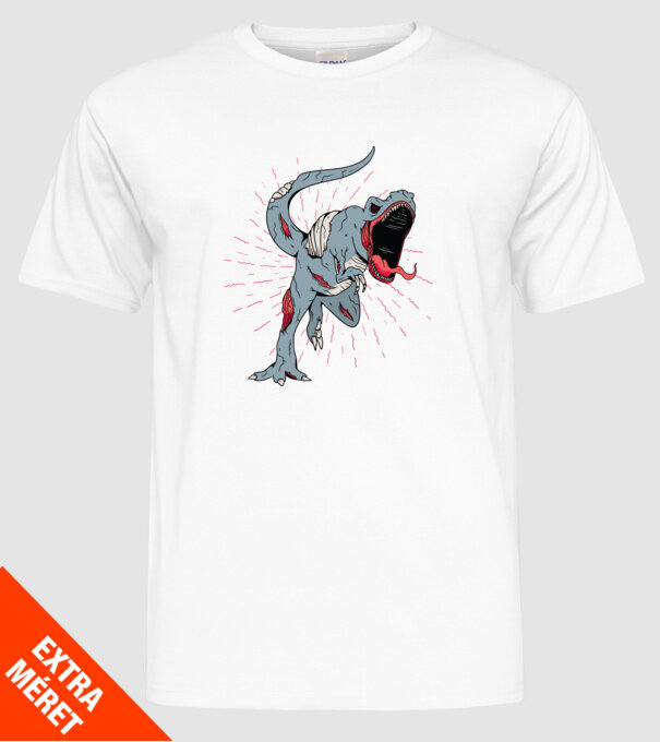 Zombi T-rex minta fehér pólón