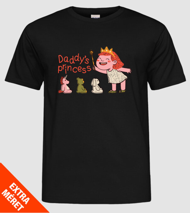 Daddy's Princess - Apa kicsi hercegnője minta fekete pólón