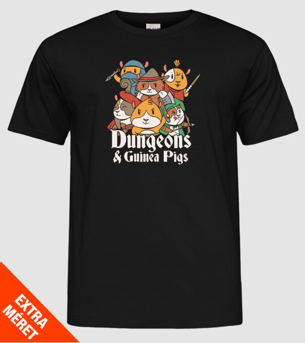 Dungeons And Guinea Pigs minta fekete pólón