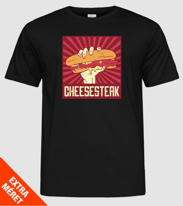 Sajt steak minta fekete pólón